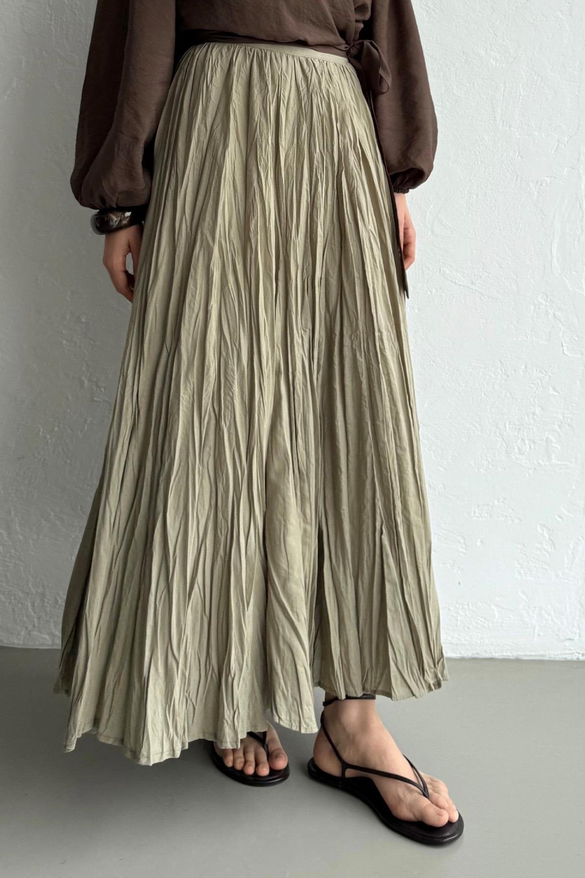 Terra Crush Skirt - Pastel Green