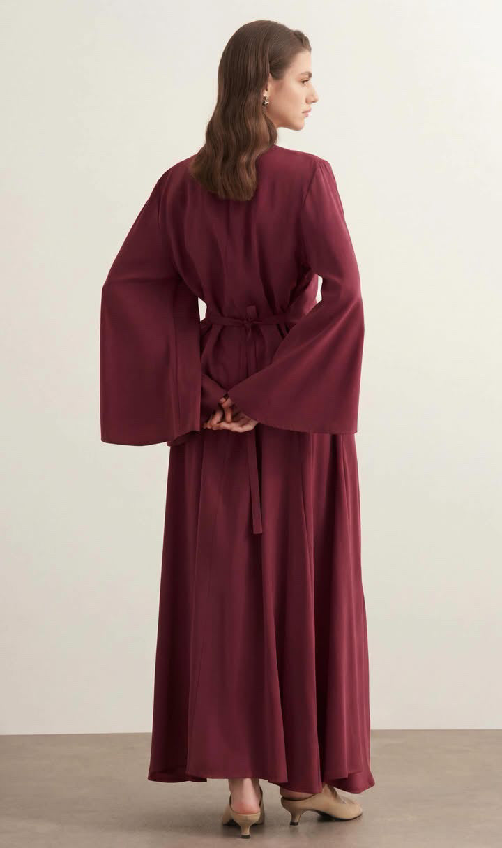 Serena 2-pieces Cupra Set - Burgundy
