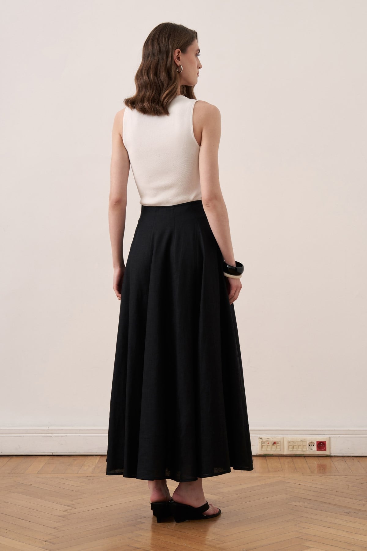 Dorada Linen Skirt - Black