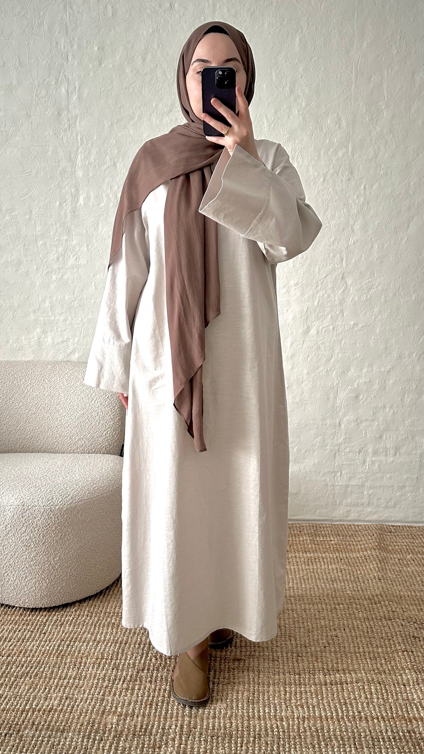 Firuz Linen Dress- Stone
