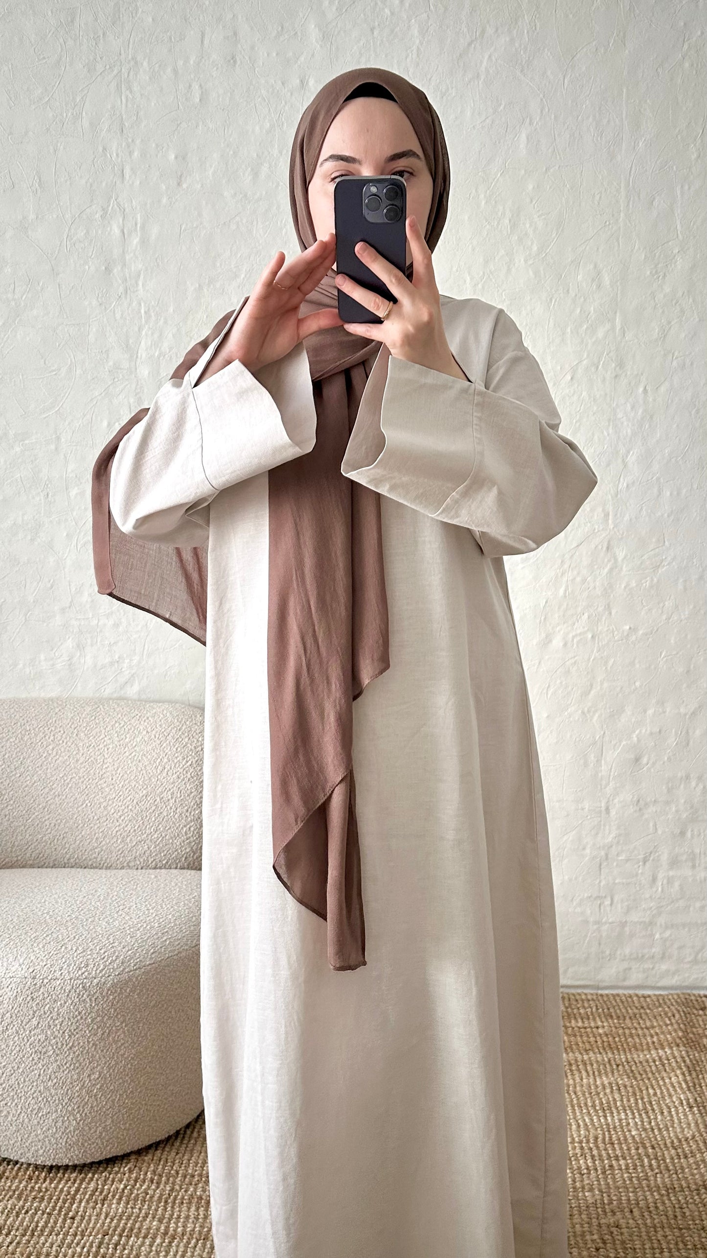 Firuz Linen Dress- Stone