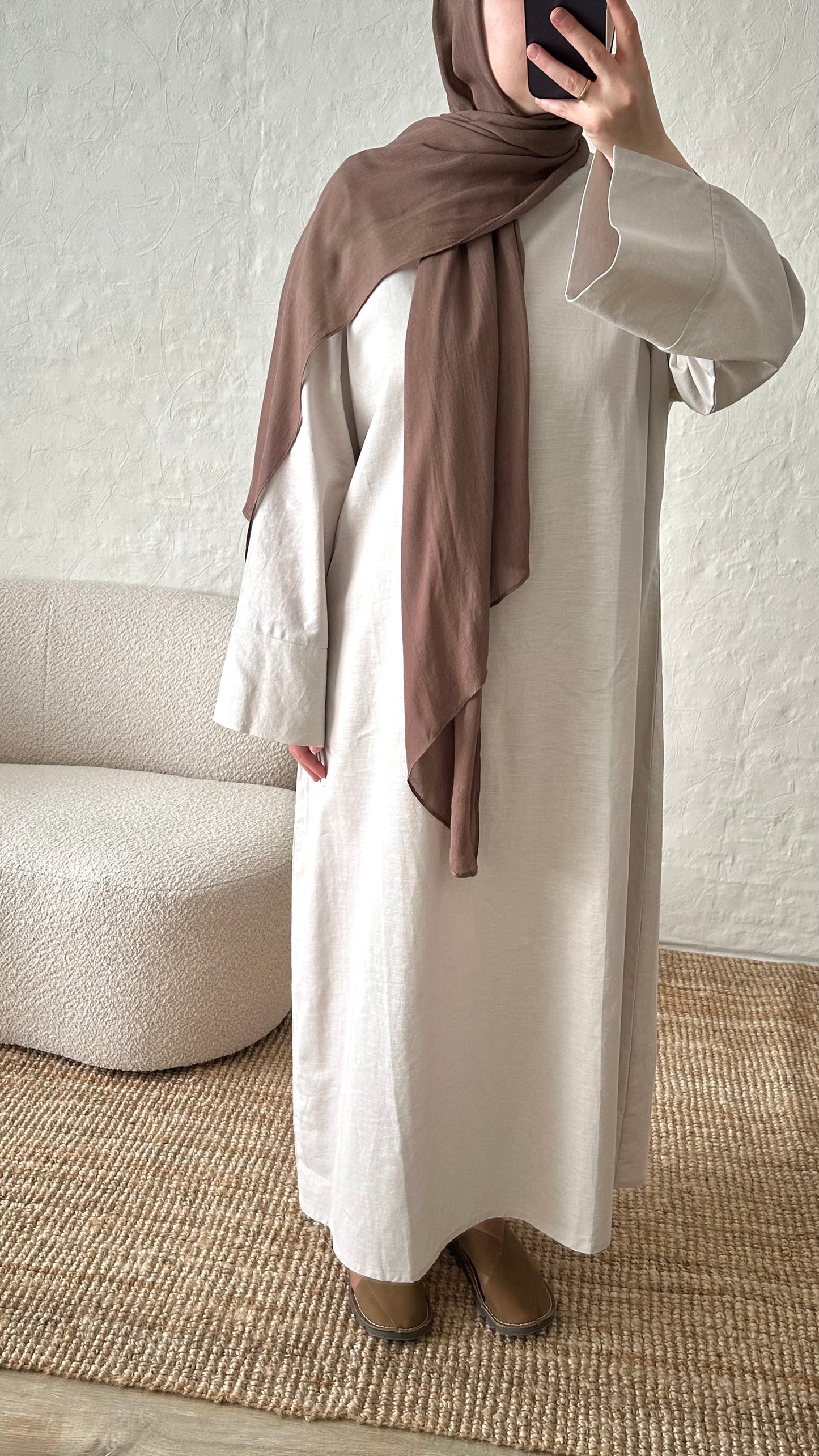 Firuz Linen Dress- Stone