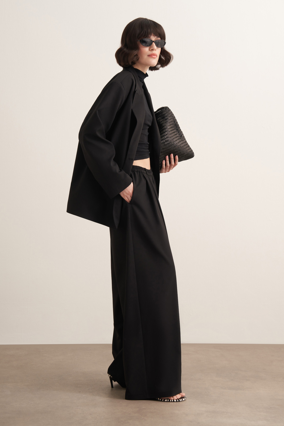 Sahar Oversized Blazer Jacket - Black