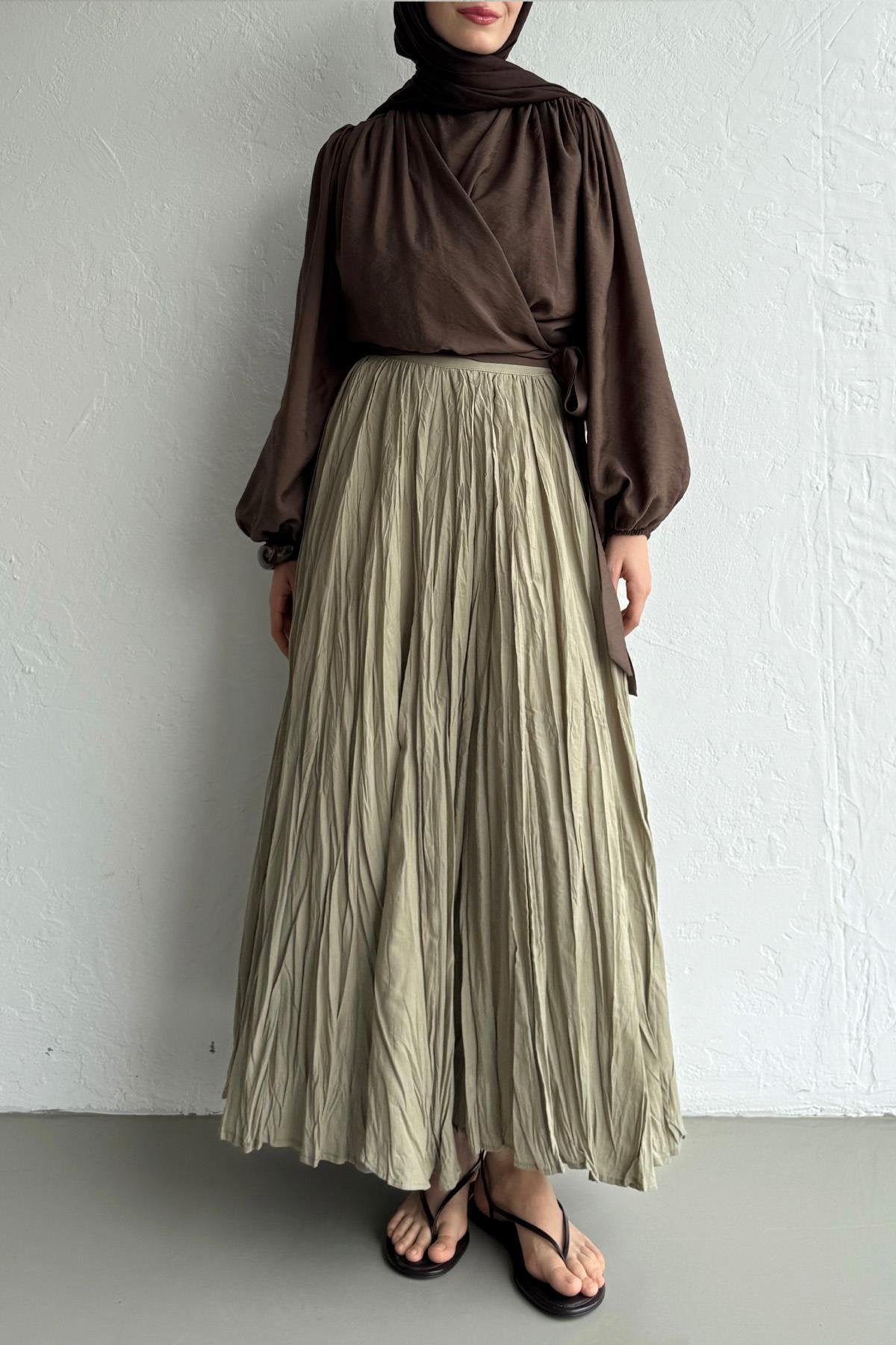 Terra Crush Skirt - Pastel Green