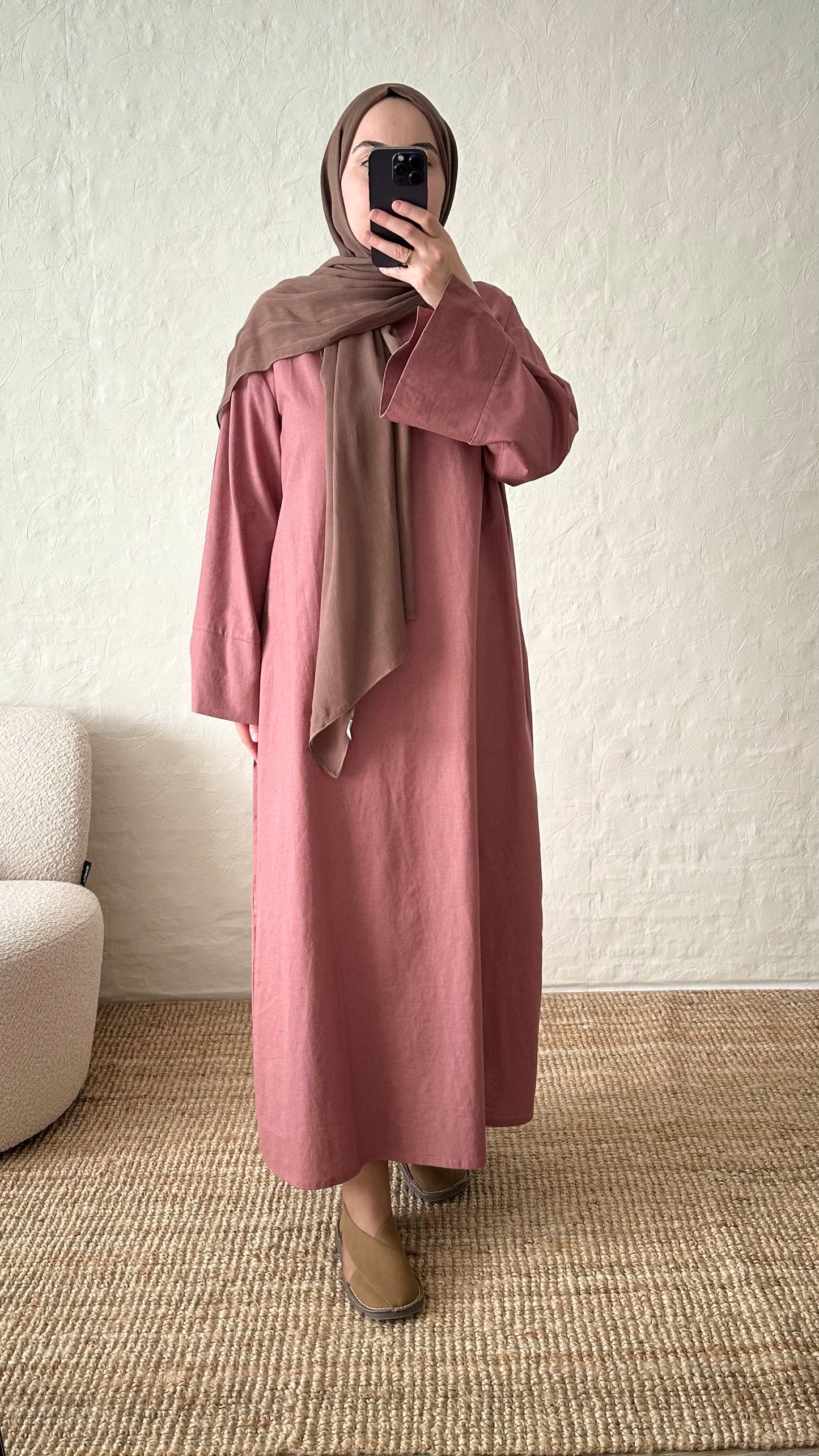 Firuz Linen Dress - Dusty Rose