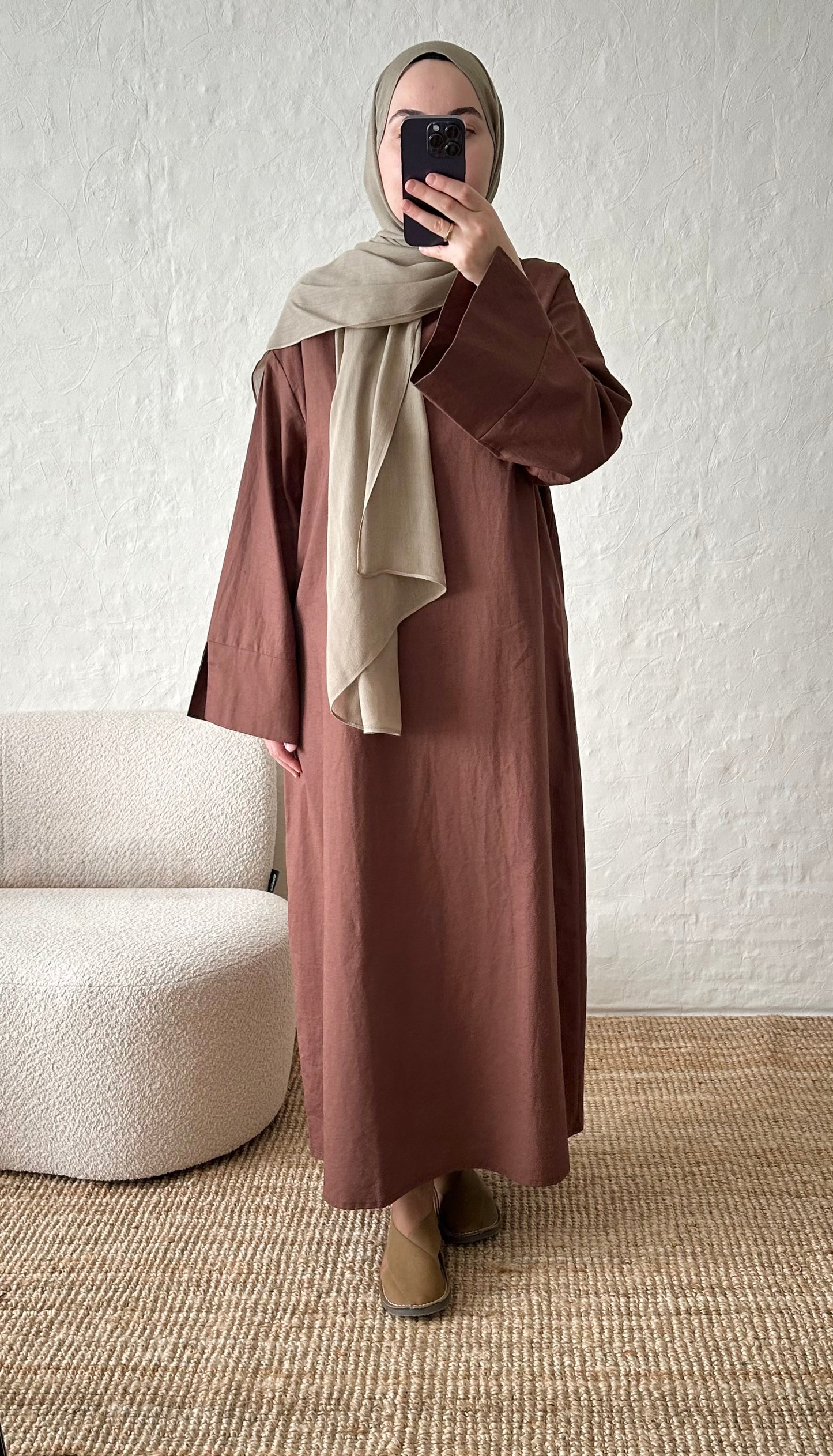 Firuz Linen Dress - Brown