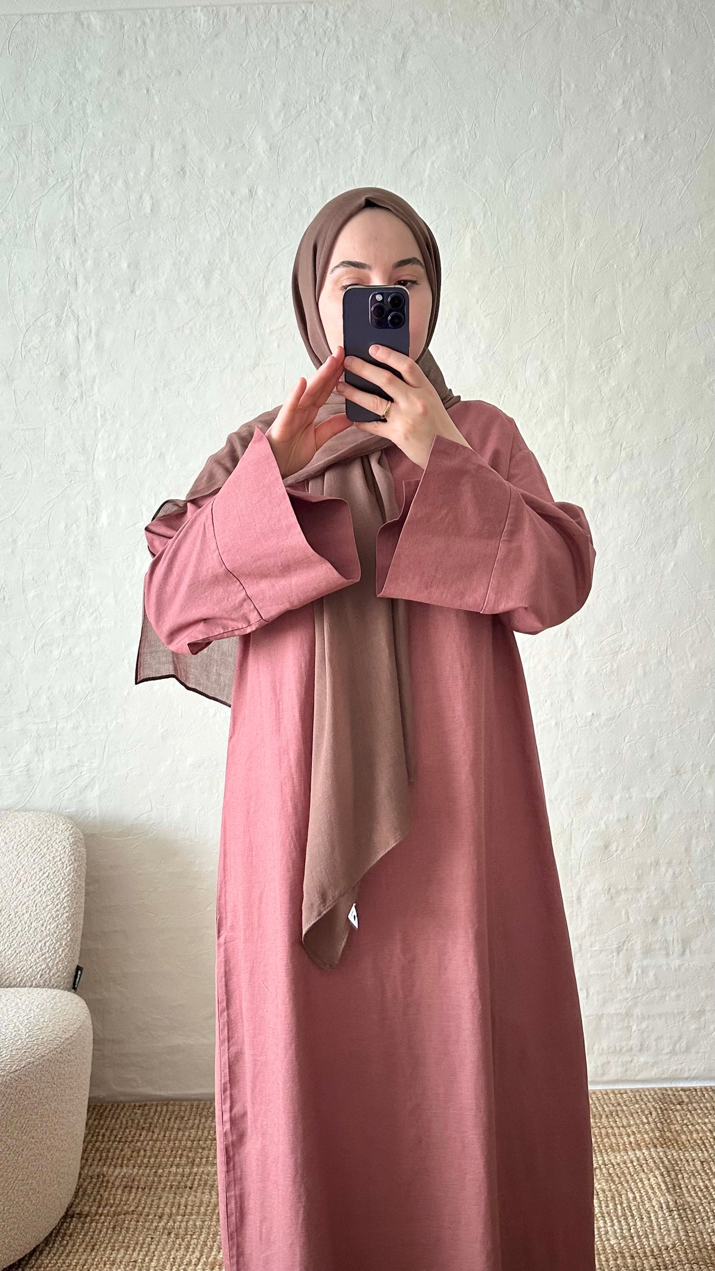 Firuz Linen Dress - Dusty Rose
