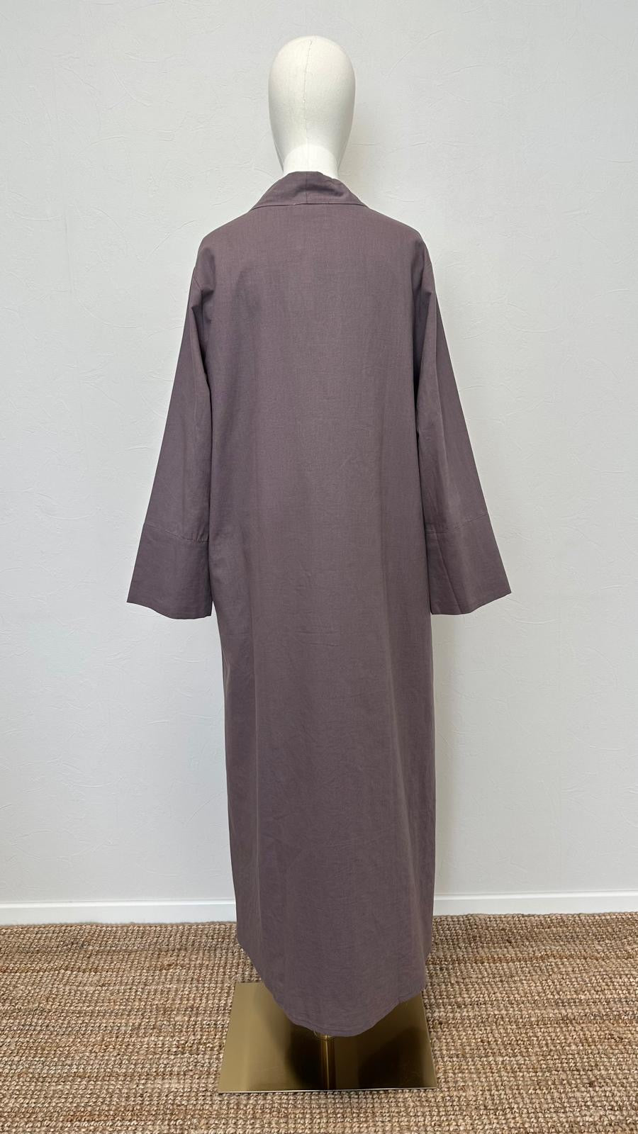 Ensemble abaya en lin 2 pièces Rumi - Lilas
