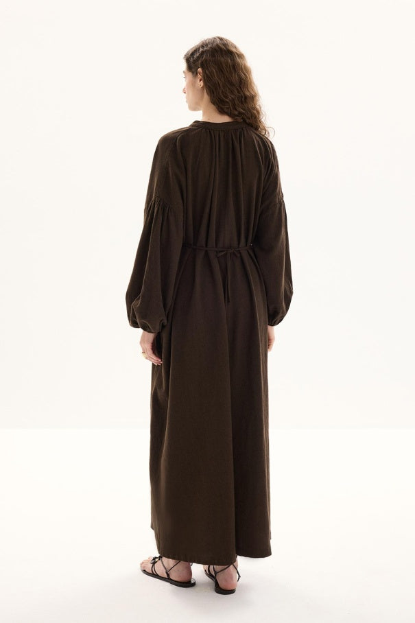 Sofi - Breathable 100% Cotton Oversized Dress & Deep Brown