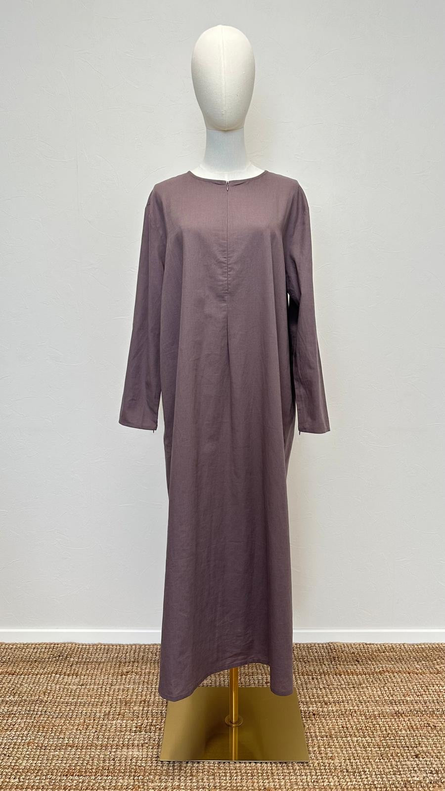 Ensemble abaya en lin 2 pièces Rumi - Lilas