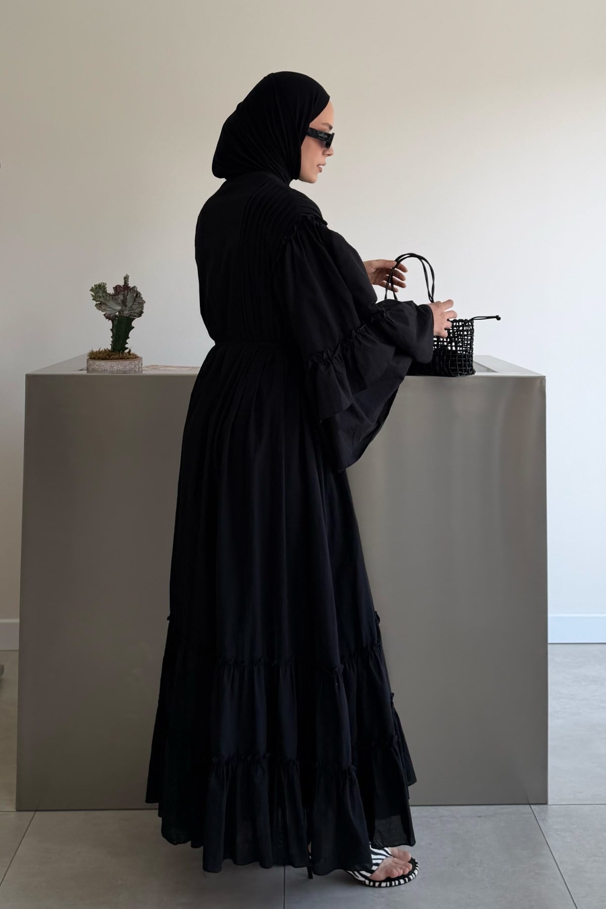 Hürrem Vual Cotton Dress - Black