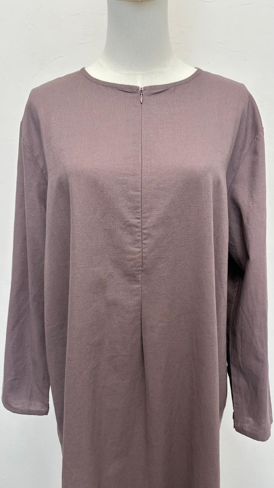 Ensemble abaya en lin 2 pièces Rumi - Lilas