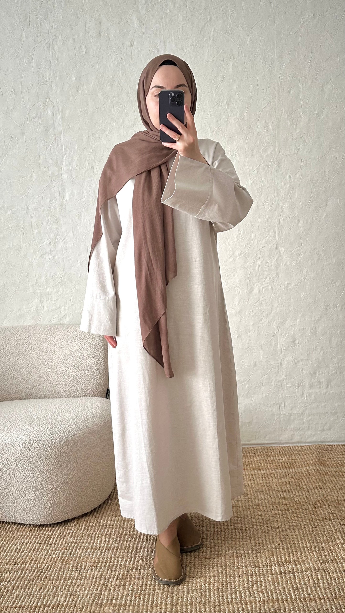 Firuz Linen Dress- Stone