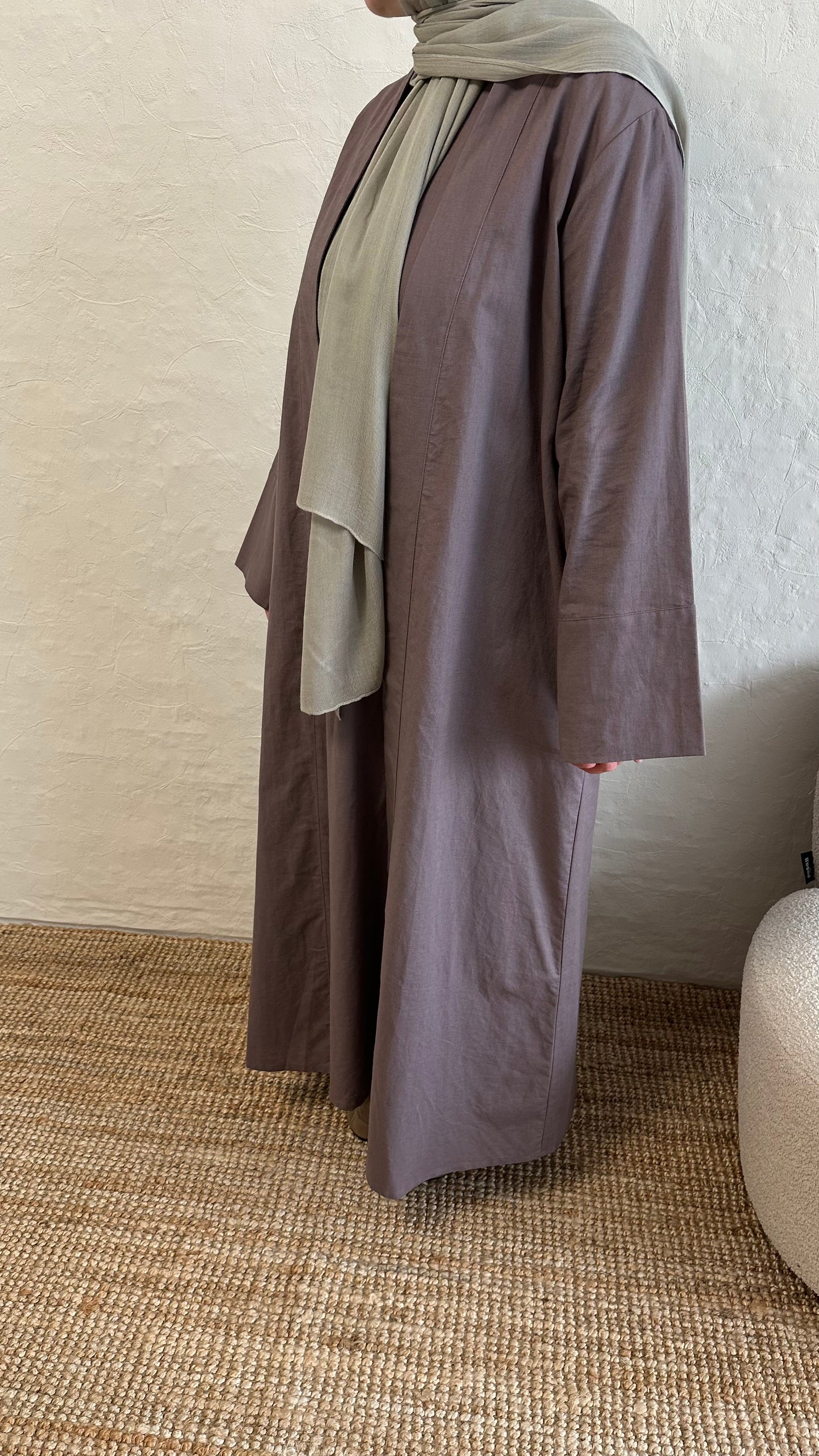Ensemble abaya en lin 2 pièces Rumi - Lilas