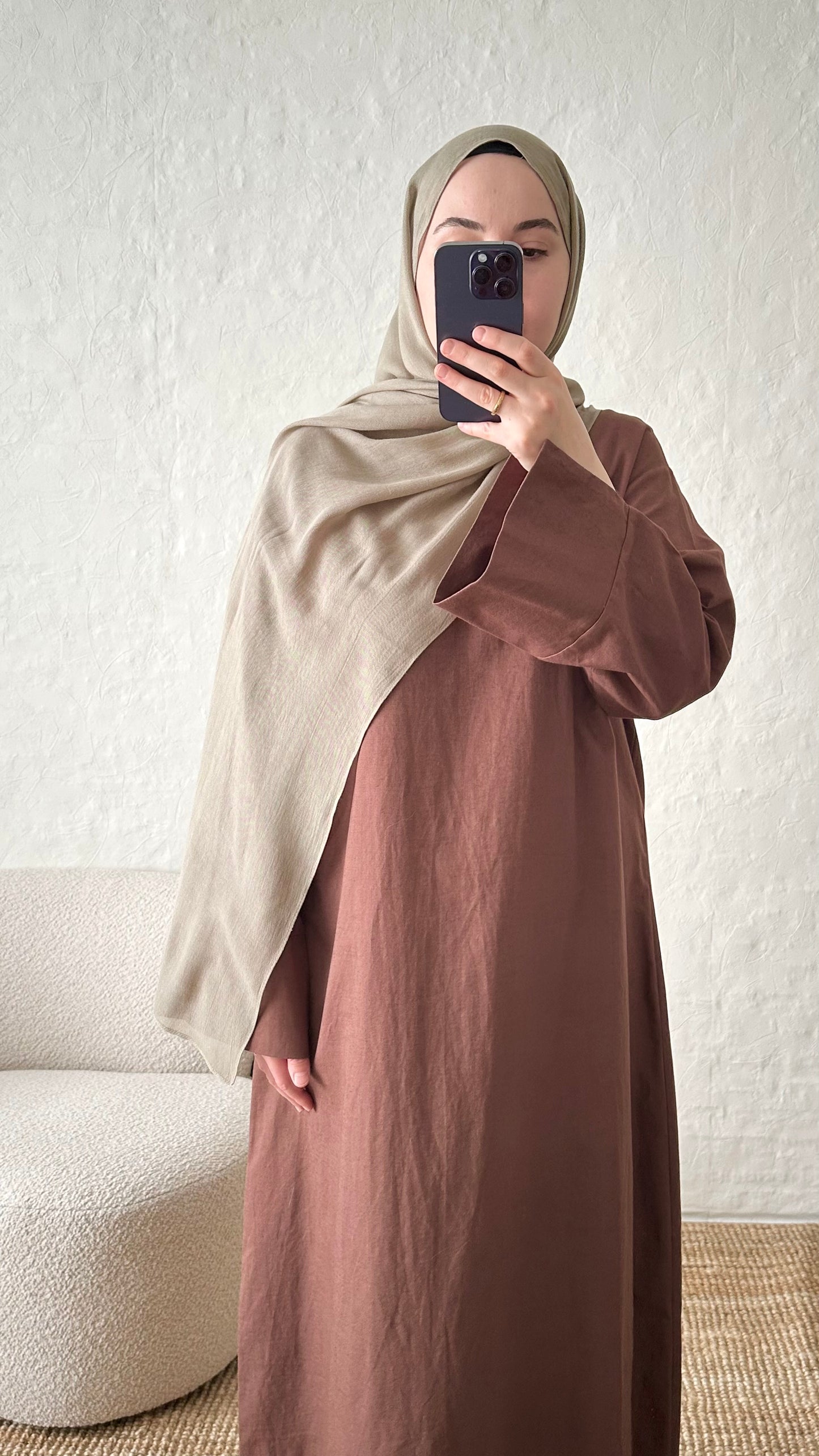 Firuz Linen Dress - Brown