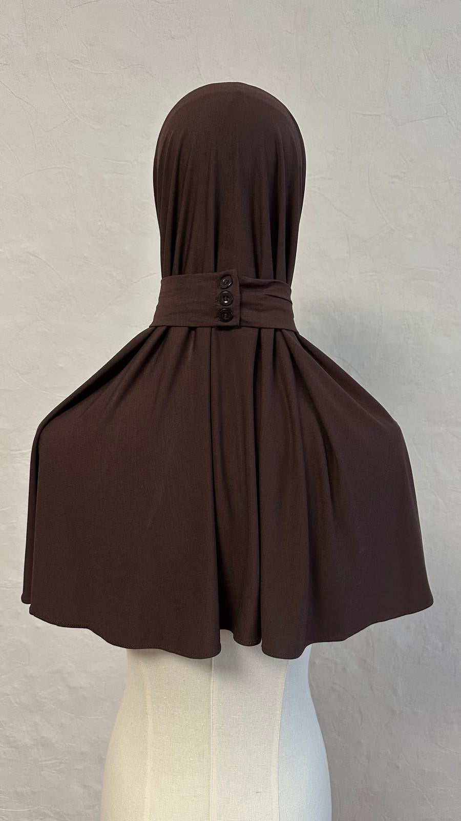 Jersey Bamboo Instant Hijab - Dark Brown