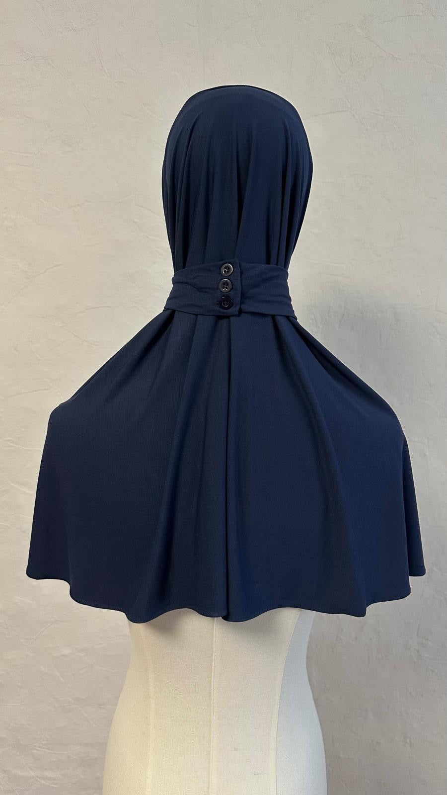 Jersey Bamboo Instant Hijab - Navy Blue