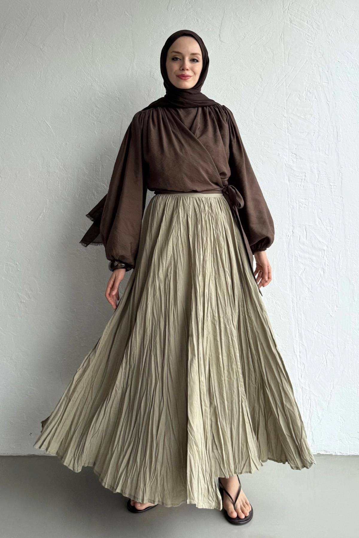 Terra Crush Skirt - Pastel Green