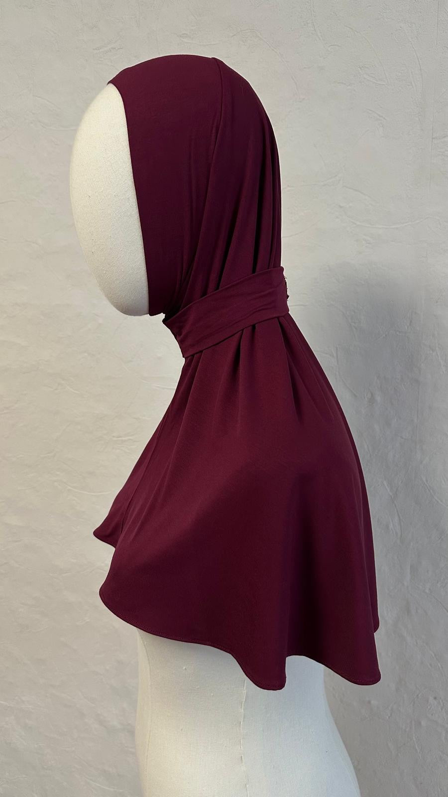 Bamboo Instant Hijab - Burgundy