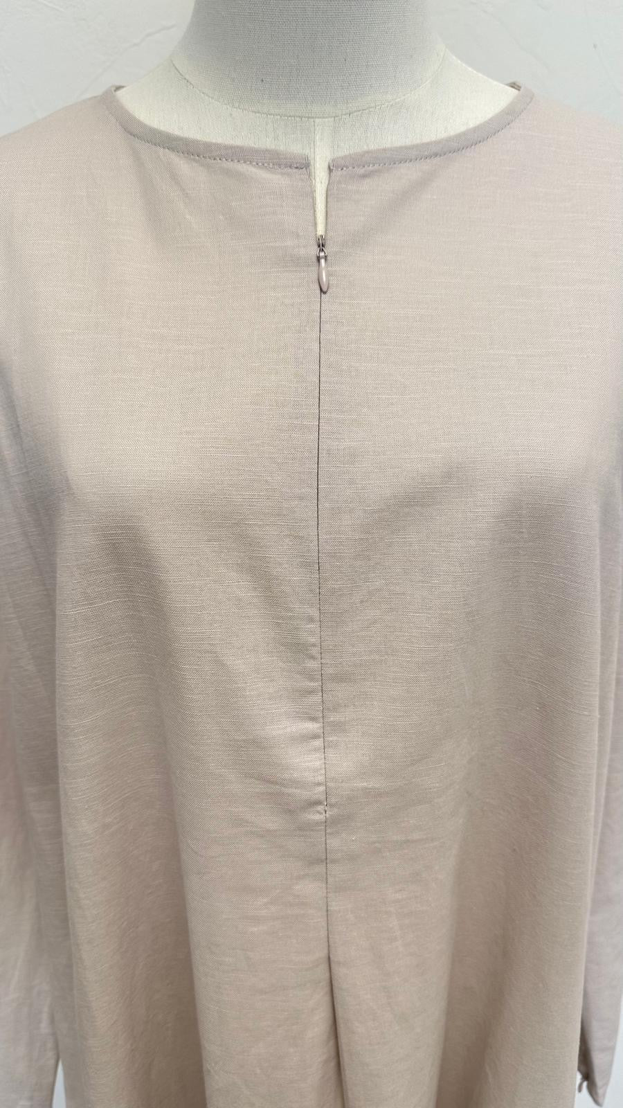 Ensemble abaya en lin 2 pièces Rumi - Pierre