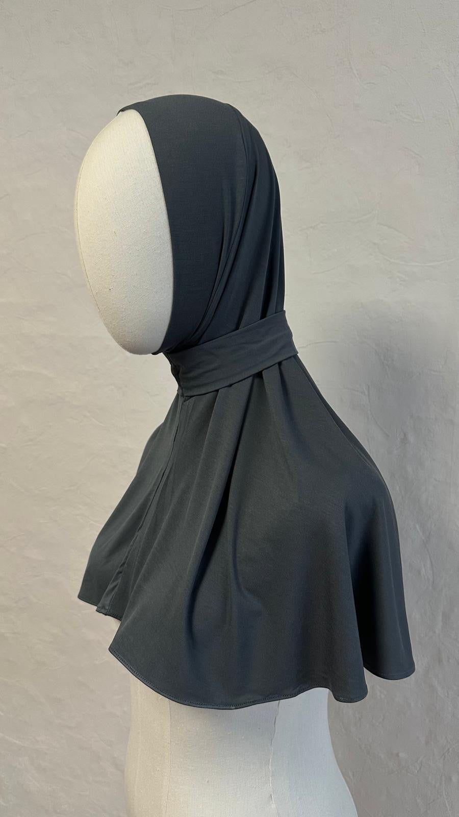 Bamboo Instant Hijab - Dark Grey