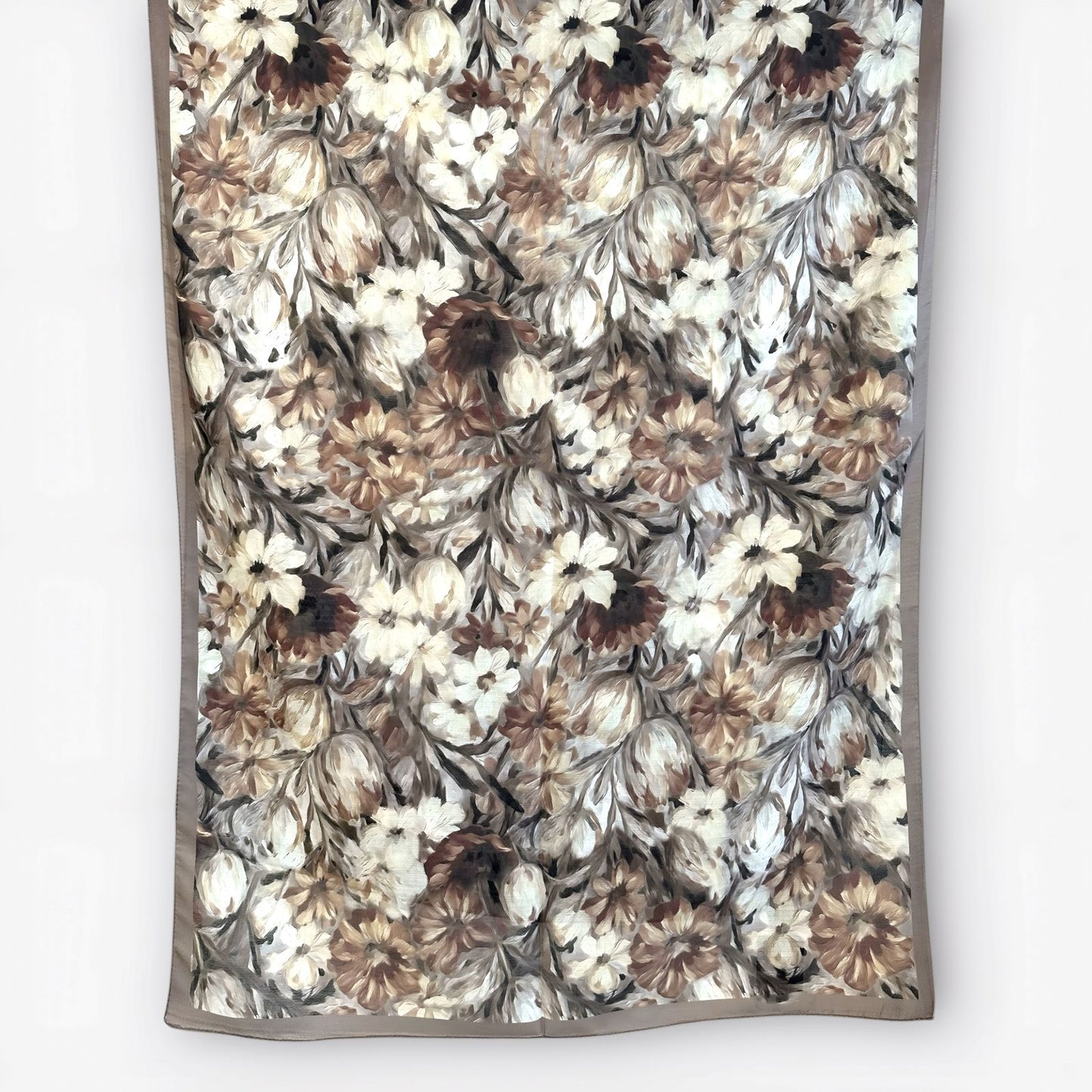 Yale Floral Hijab- Taupe