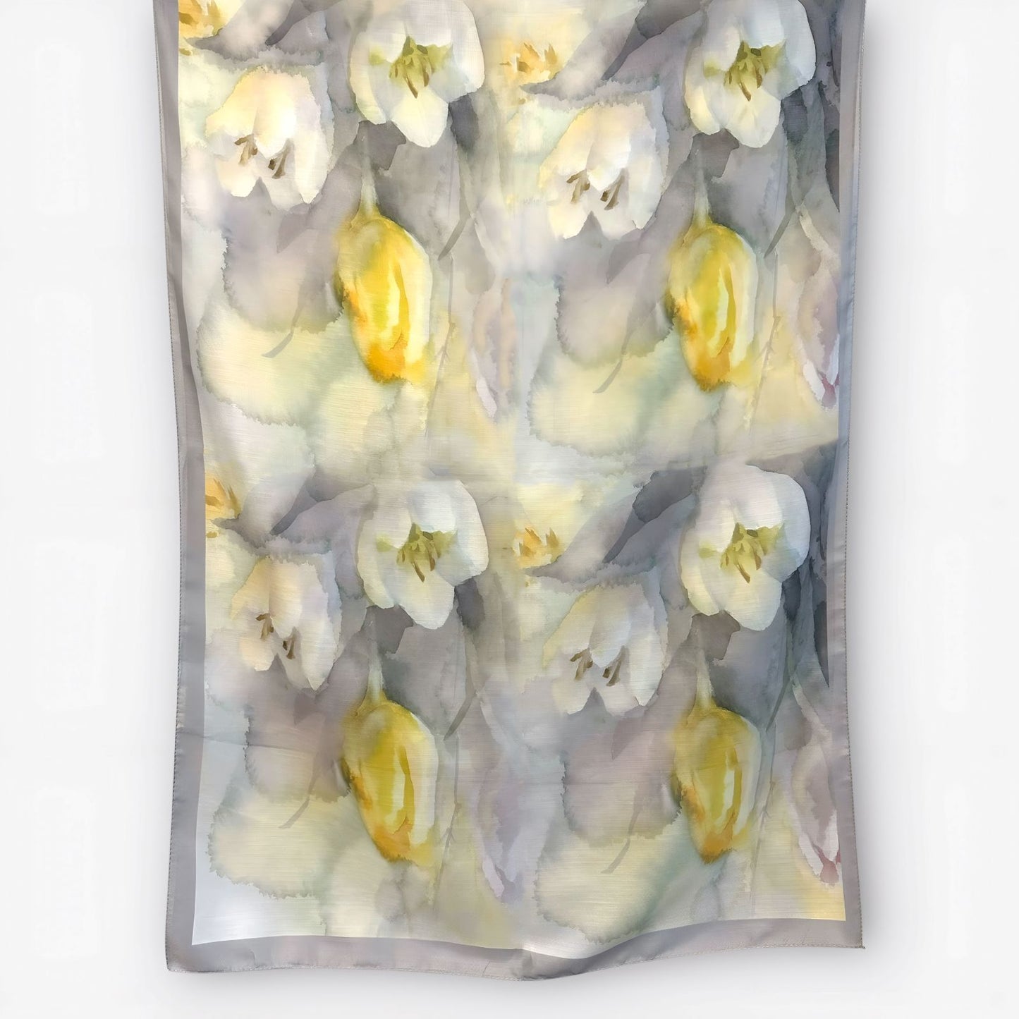 Mirage Floral Hijab- Silver Bloom