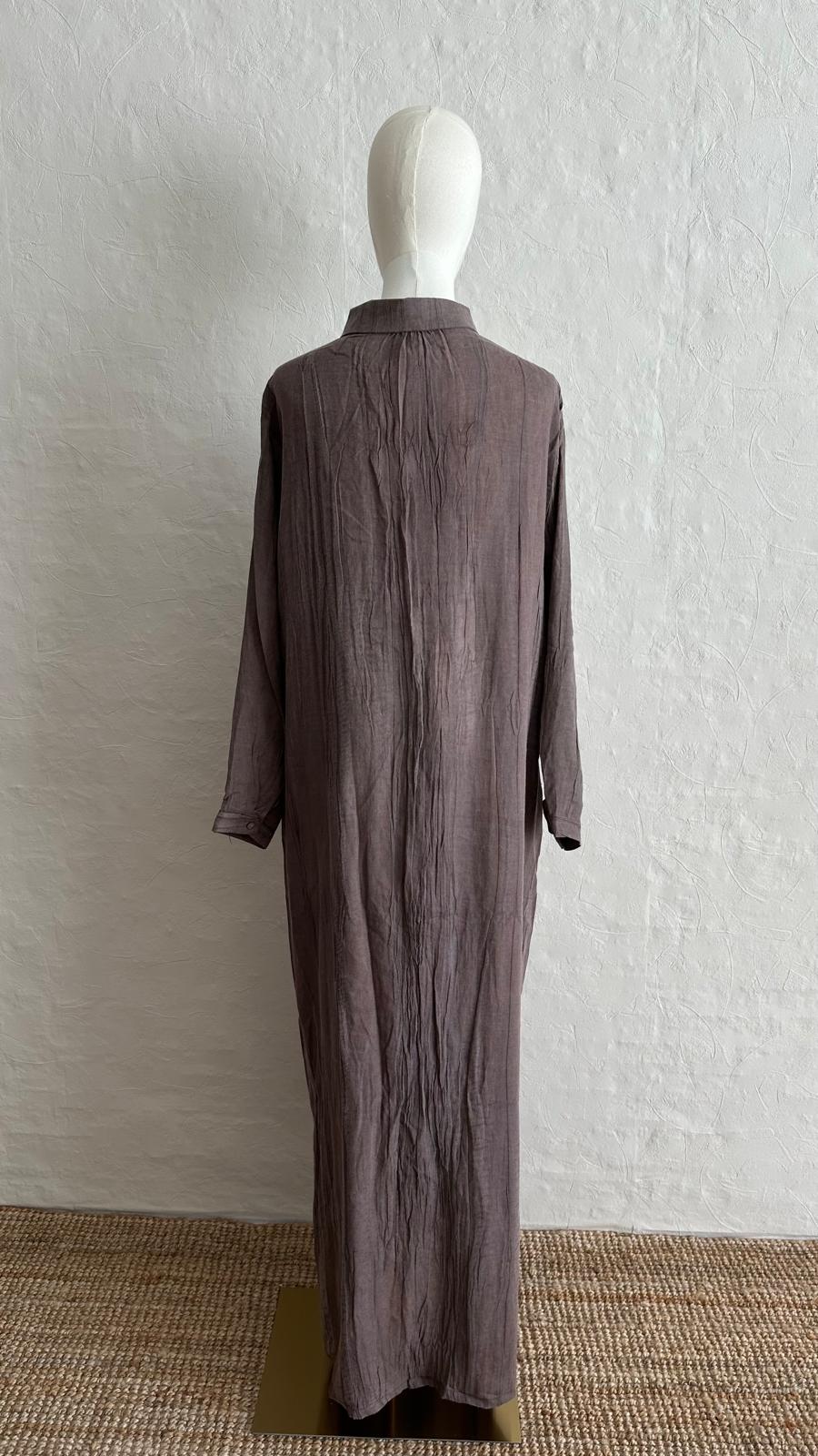 Asia Linen Dress - Plum