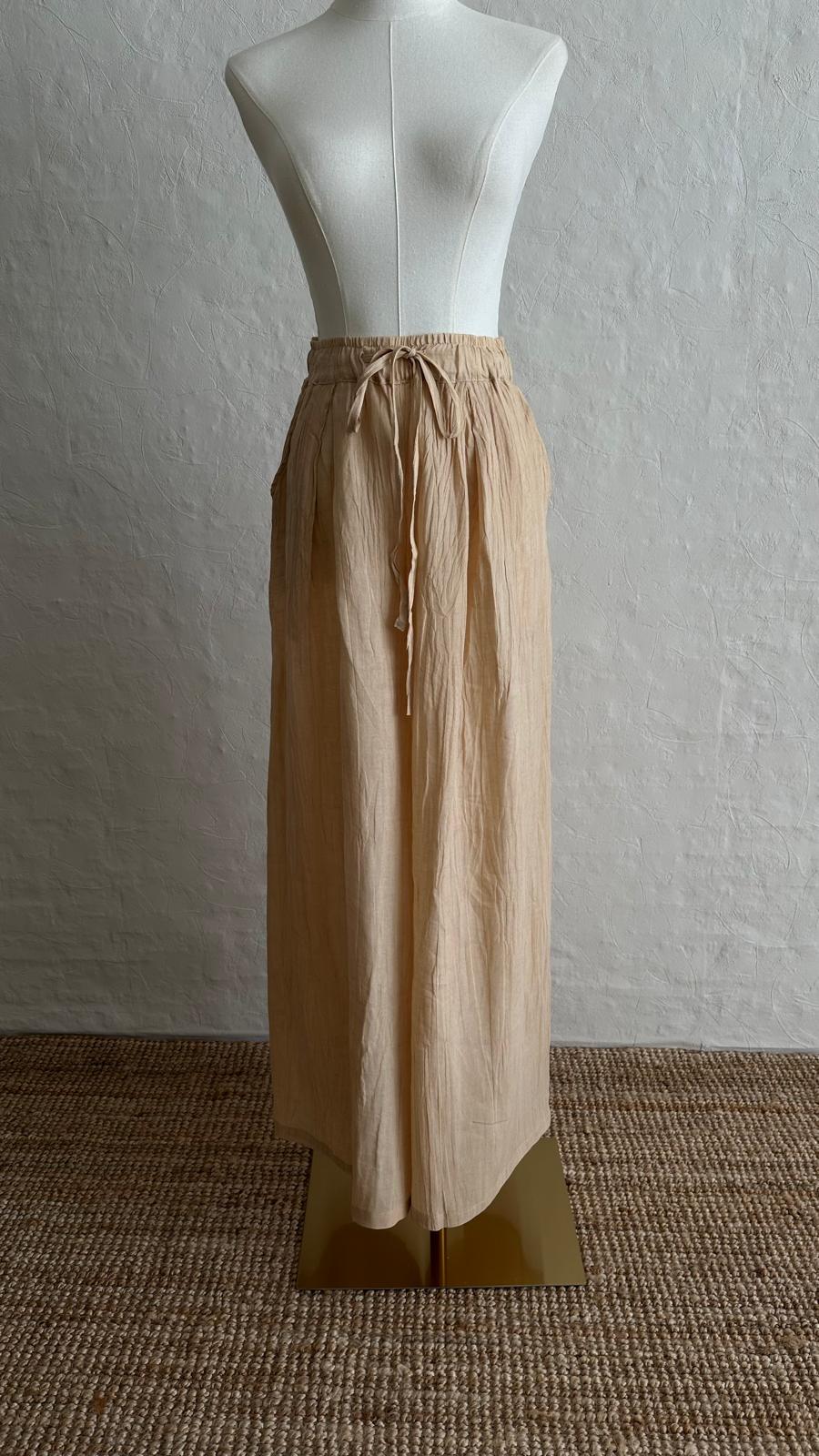 Lino Linen 2-piece Trousers-Shirt Set - Butter Yellow