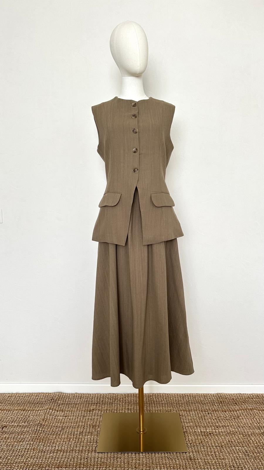 Ensemble 2 pièces jupe et gilet Nola - Vert