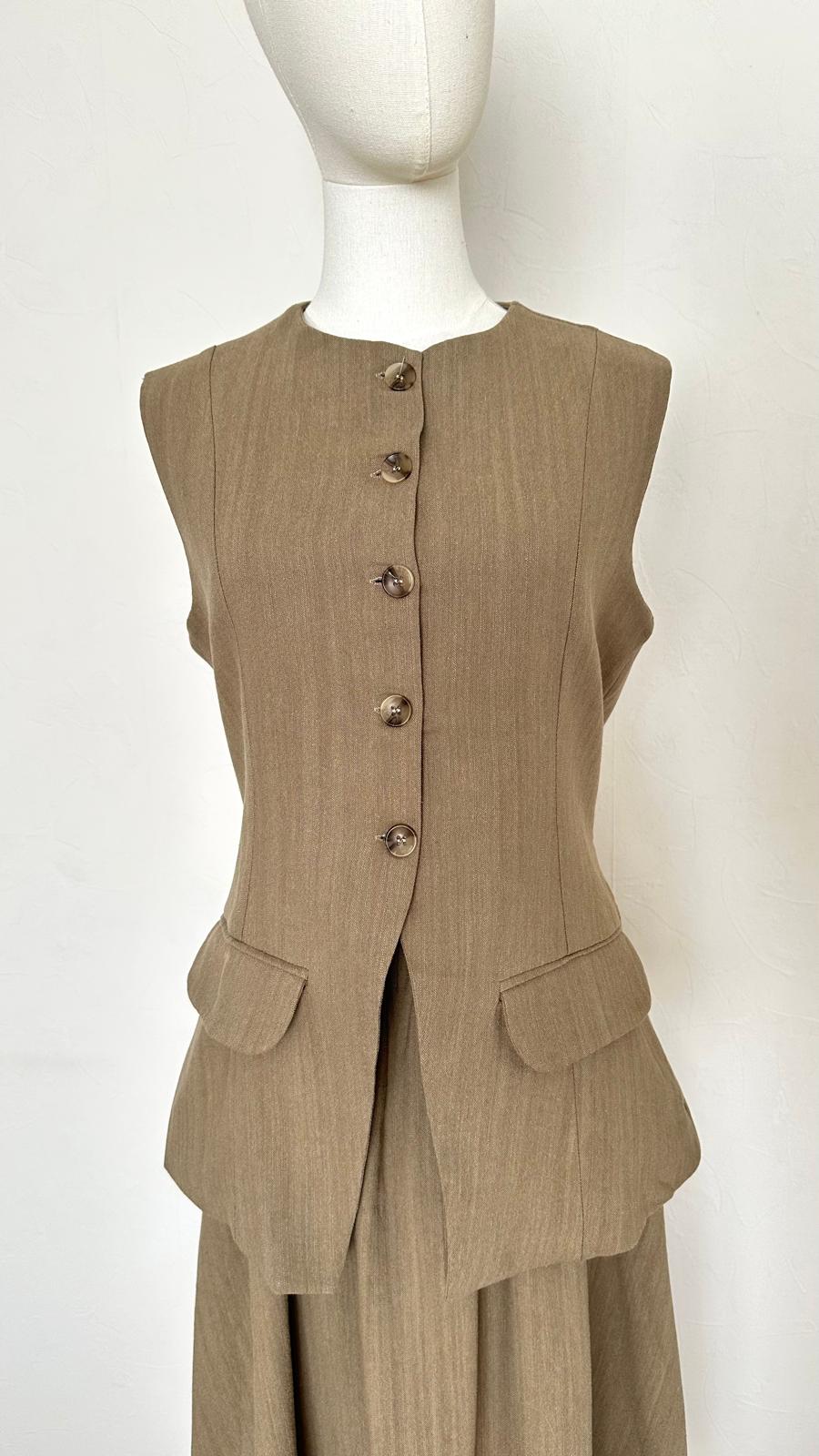 Ensemble 2 pièces jupe et gilet Nola - Vert