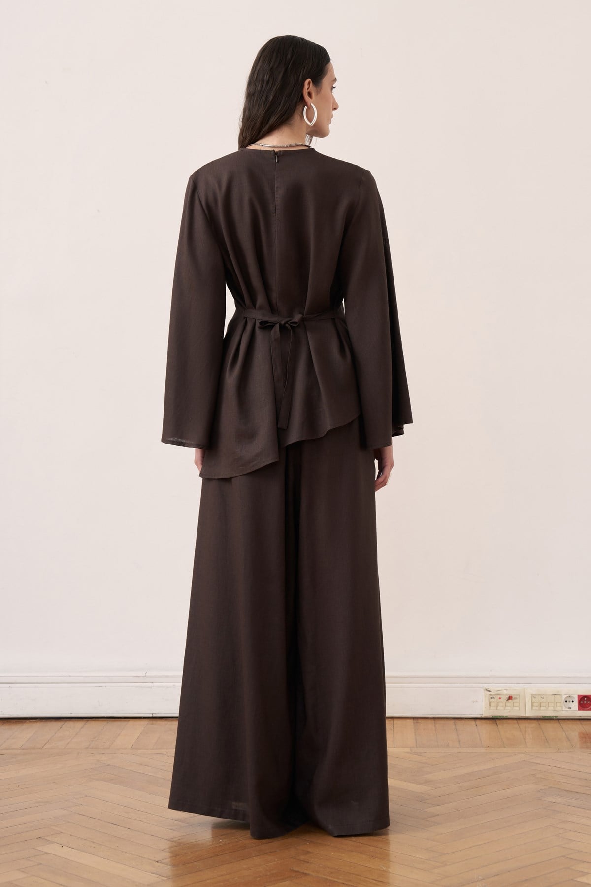 Faraz Linen 2-pieces Set - Dark Brown