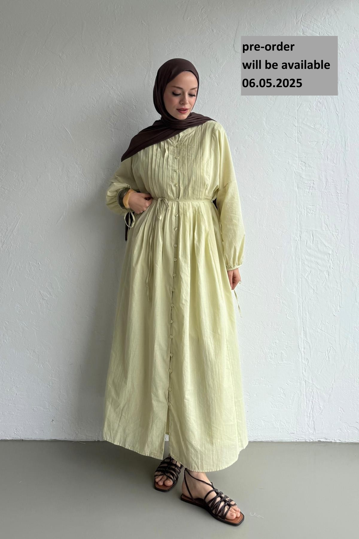 Vena Cotton Dress - Linden Green