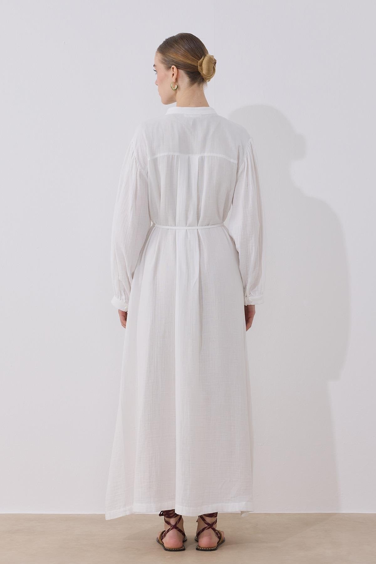 Alma Muslin Dress - White