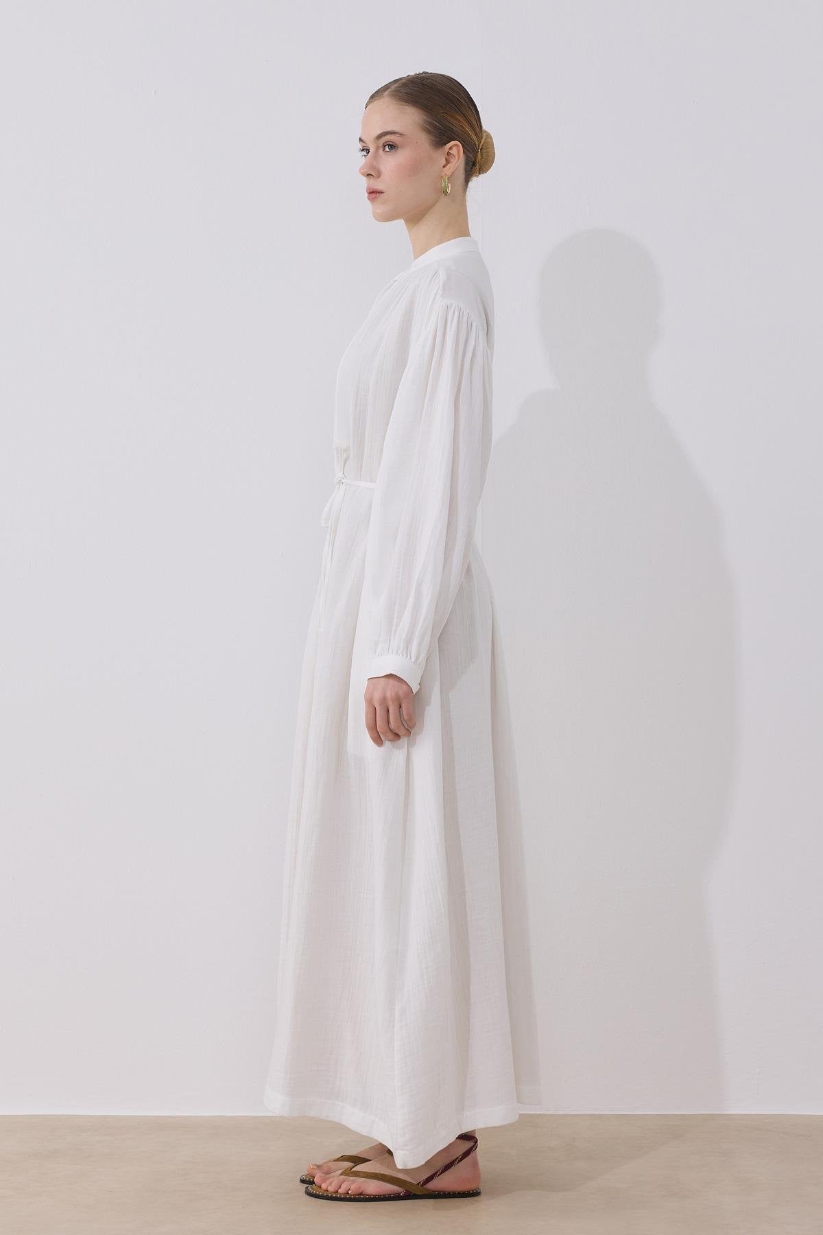 Alma Muslin Dress - White