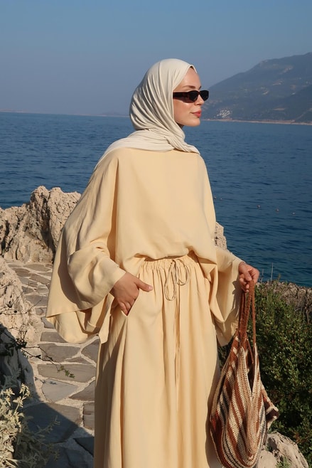 Ela Top –Linen Blouse in Butter Yellow | Flowy, Modest Fit