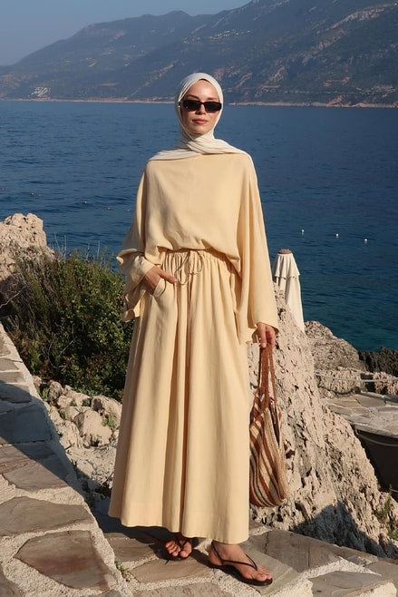 Ela Top –Linen Blouse in Butter Yellow | Flowy, Modest Fit