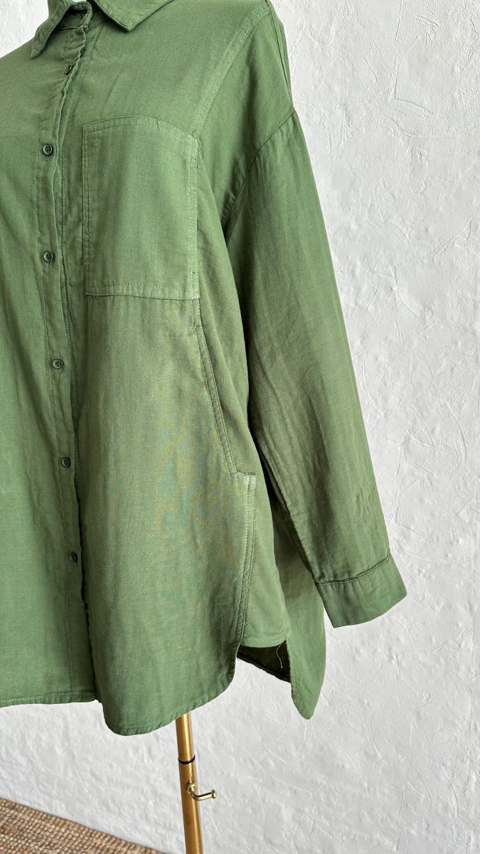 Cotton Shirt - Forest Green
