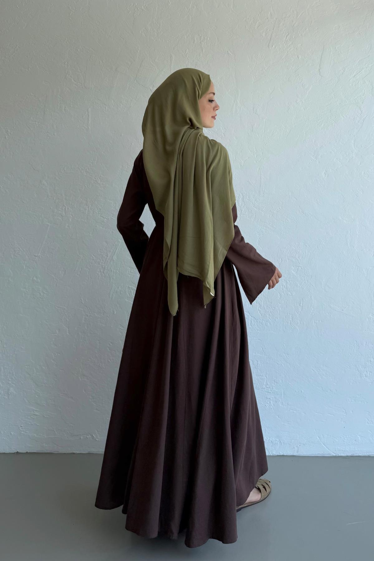 Noa - Linen Summer Dress Lightweight & Breathable & Brown