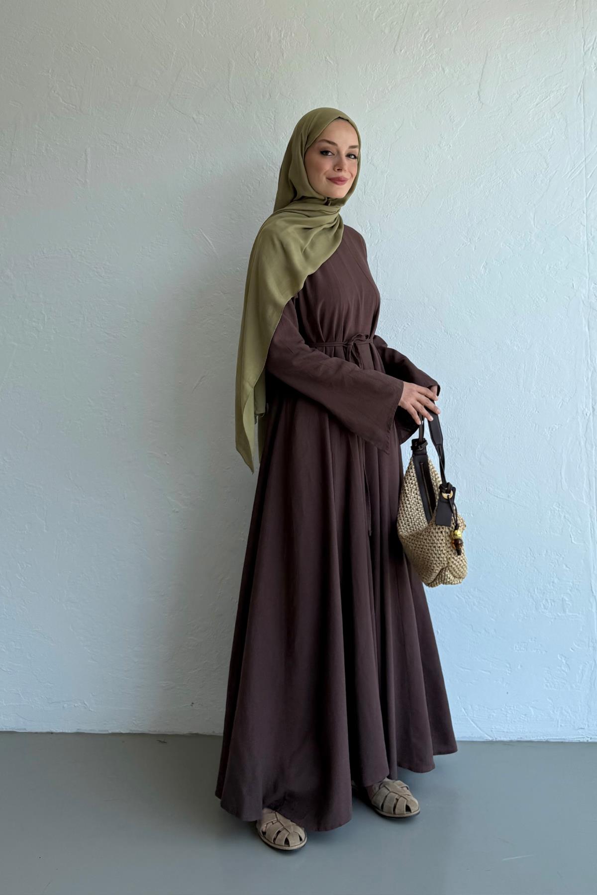 Noa - Linen Summer Dress Lightweight & Breathable & Brown
