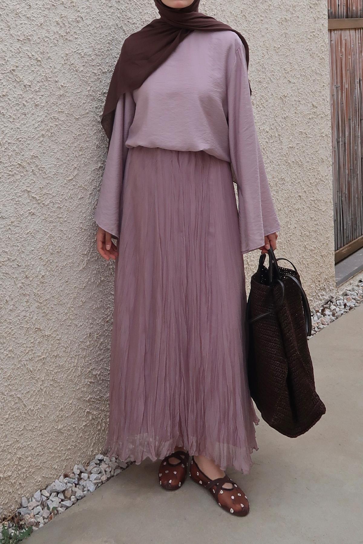 Nelly Chiffon Skirt - Pastel Purple