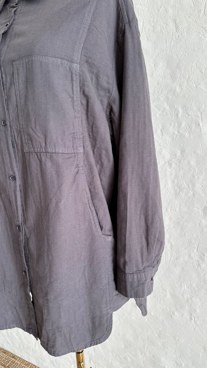 Cotton Shirt - Charcoal Blue