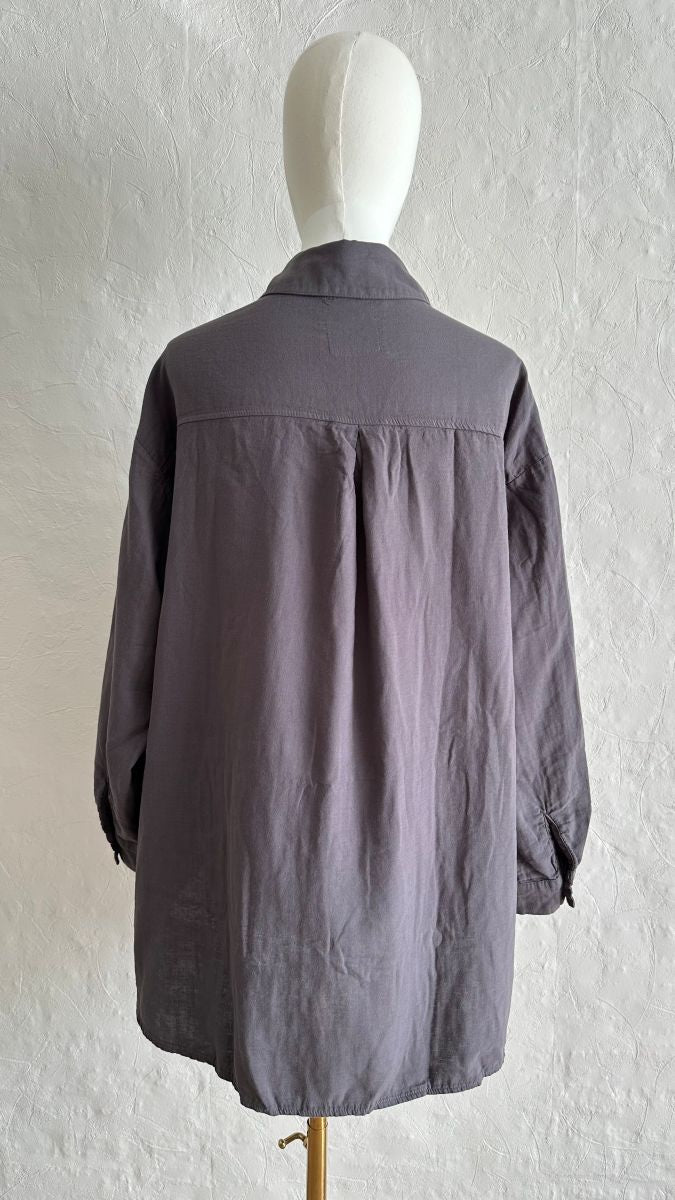 Cotton Shirt - Charcoal Blue