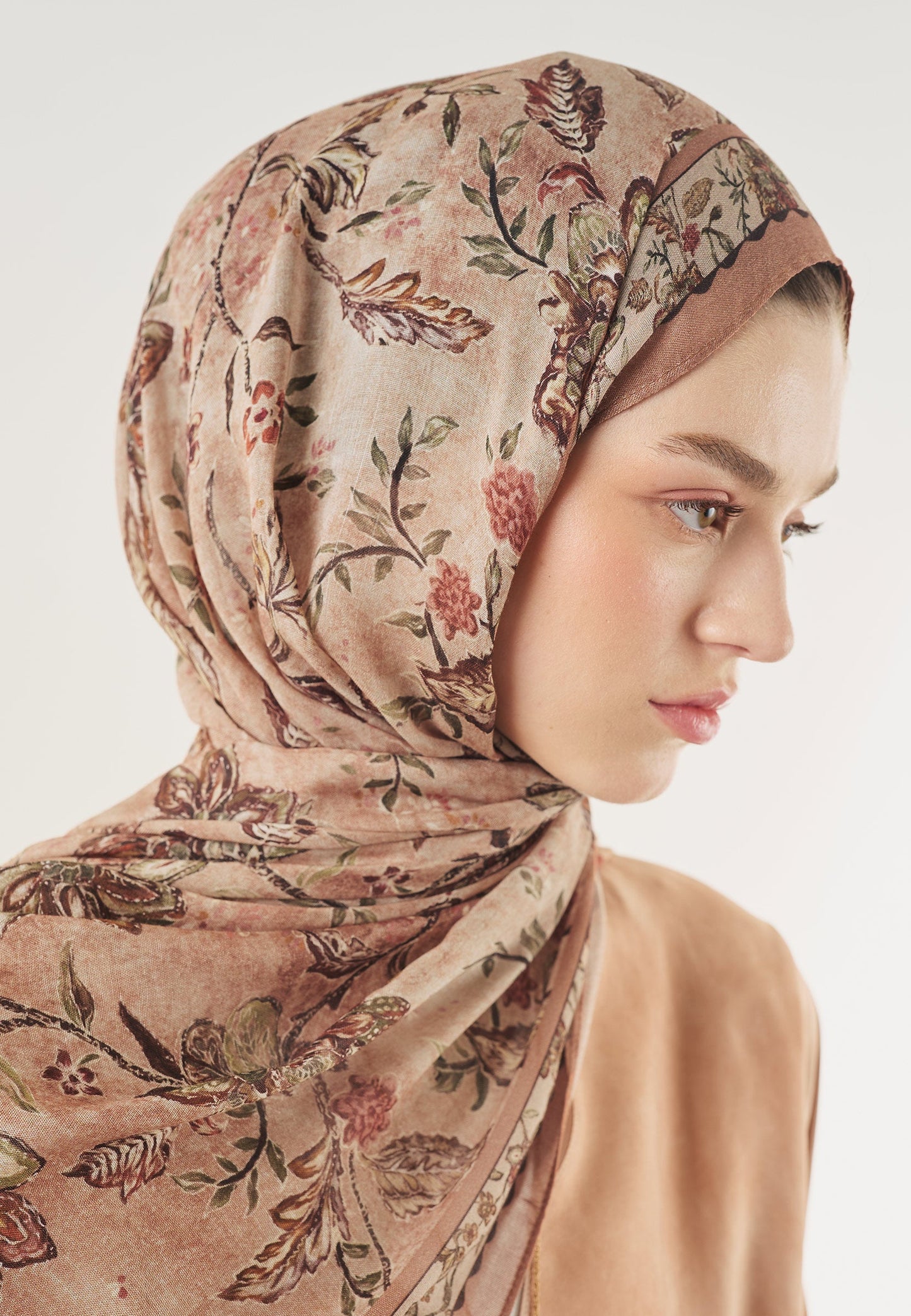 Ethnic Blossom Pattern Soft Viscose Scarf