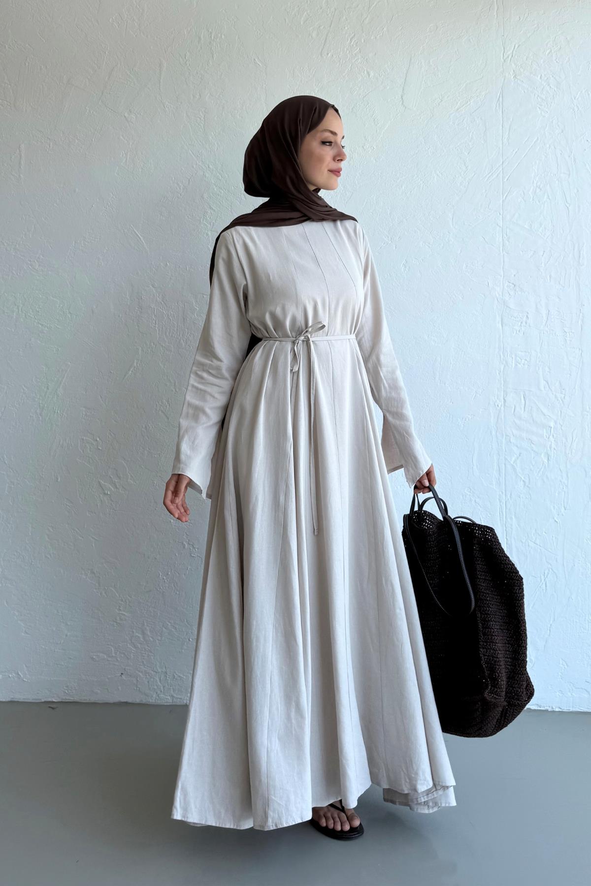 Noa - Linen Summer Dress Lightweight & Breathable & Stone