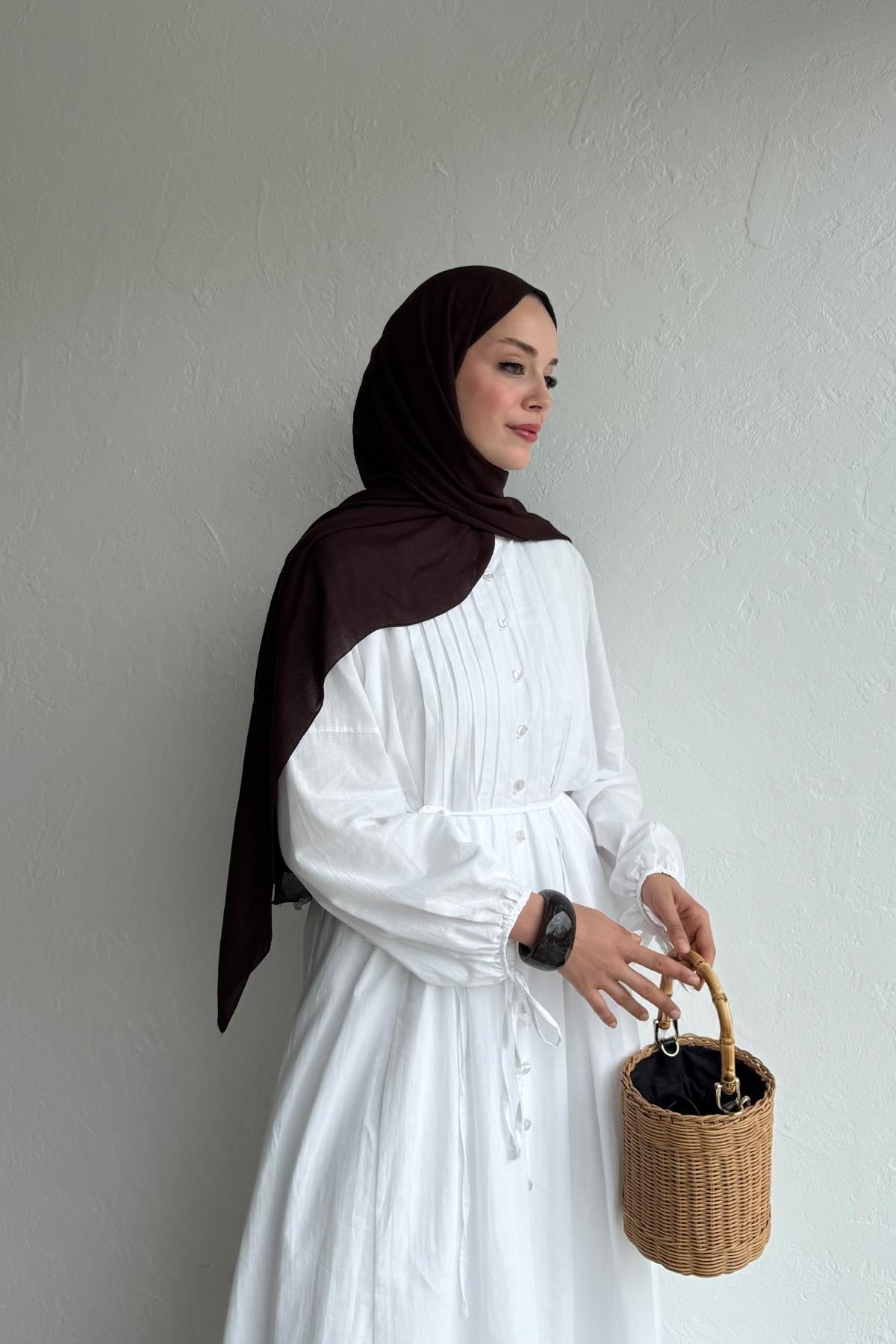 Vena Cotton Dress - White