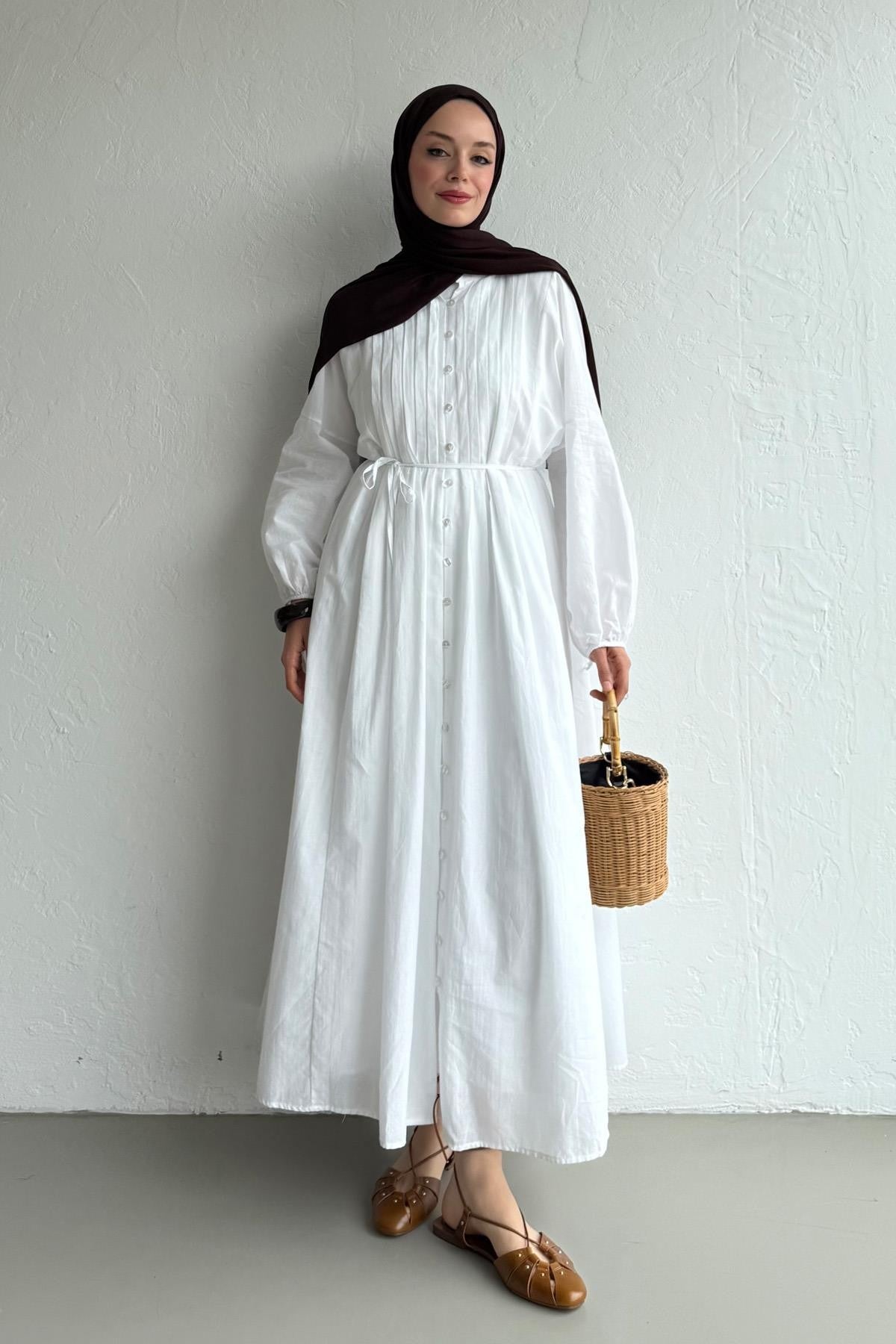 Vena Cotton Dress - White