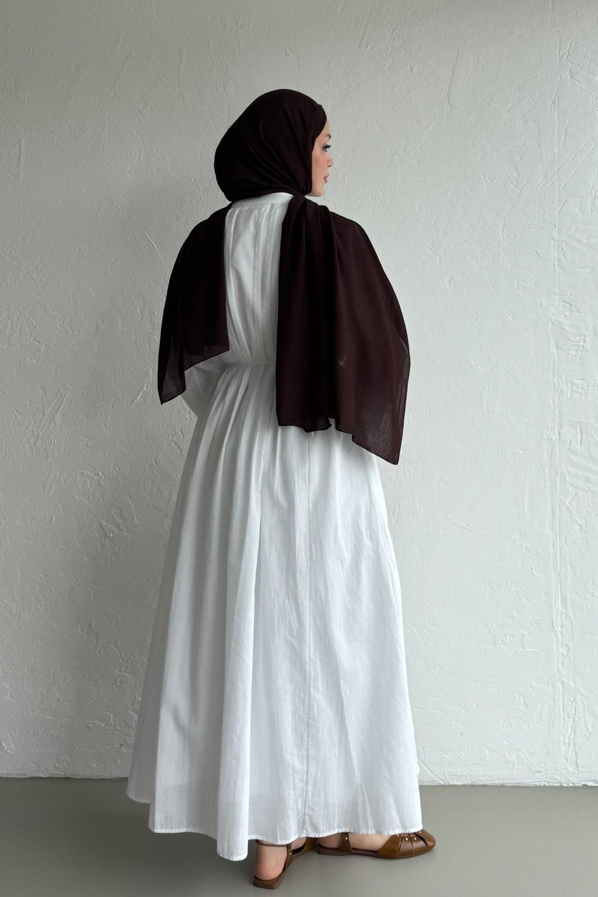 Vena Cotton Dress - White