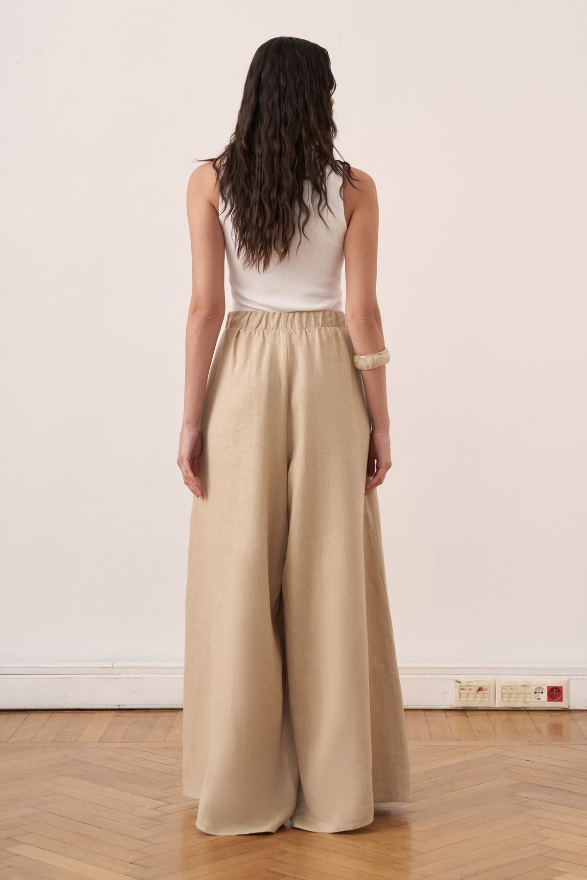Virella Linen Pants - Wheat Beige