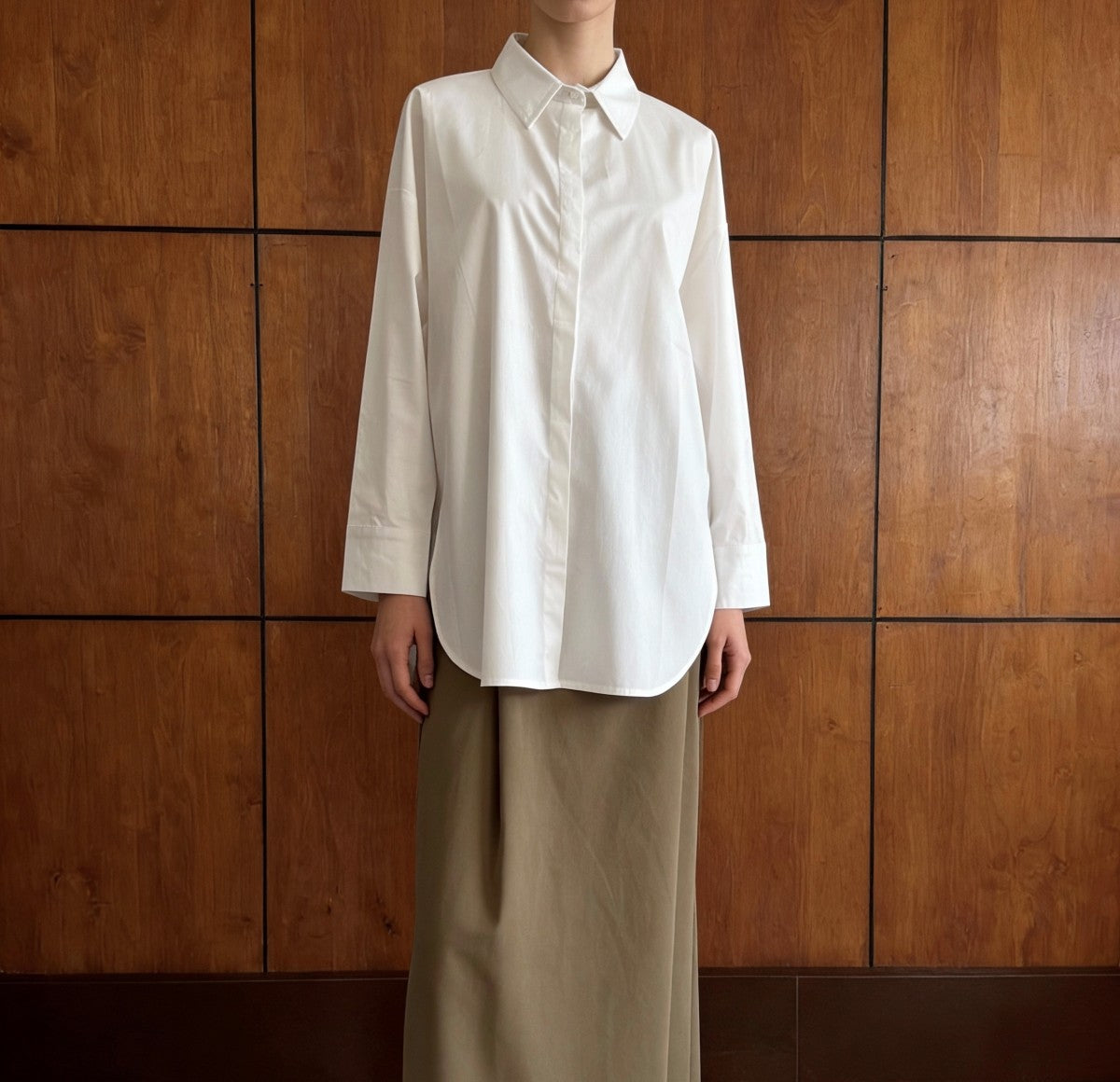 Nora Poplin Cotton Shirt - White